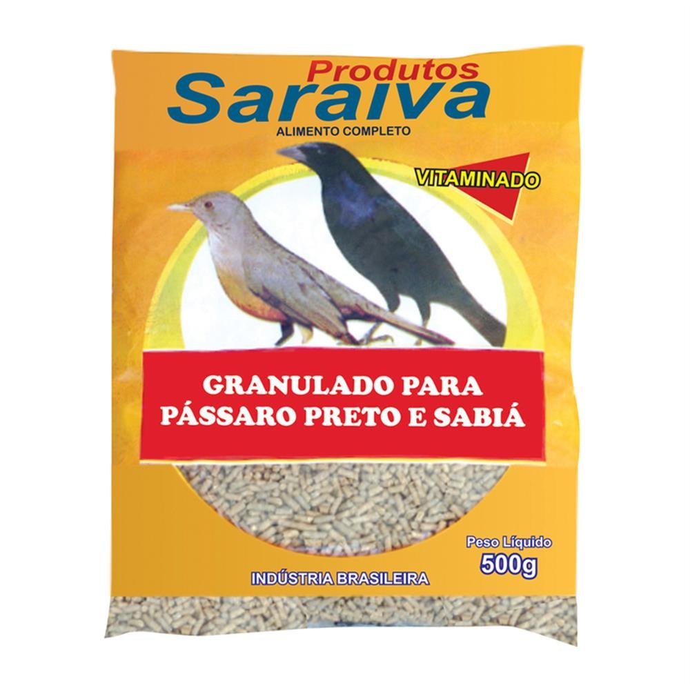 Ração Granulada P/Sabia/Passaro Preto 10X500g