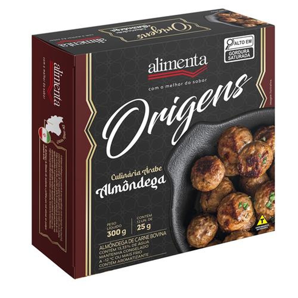 Almondega Bovina 25 g - embalagem com 12 unidades peso liquido 300g