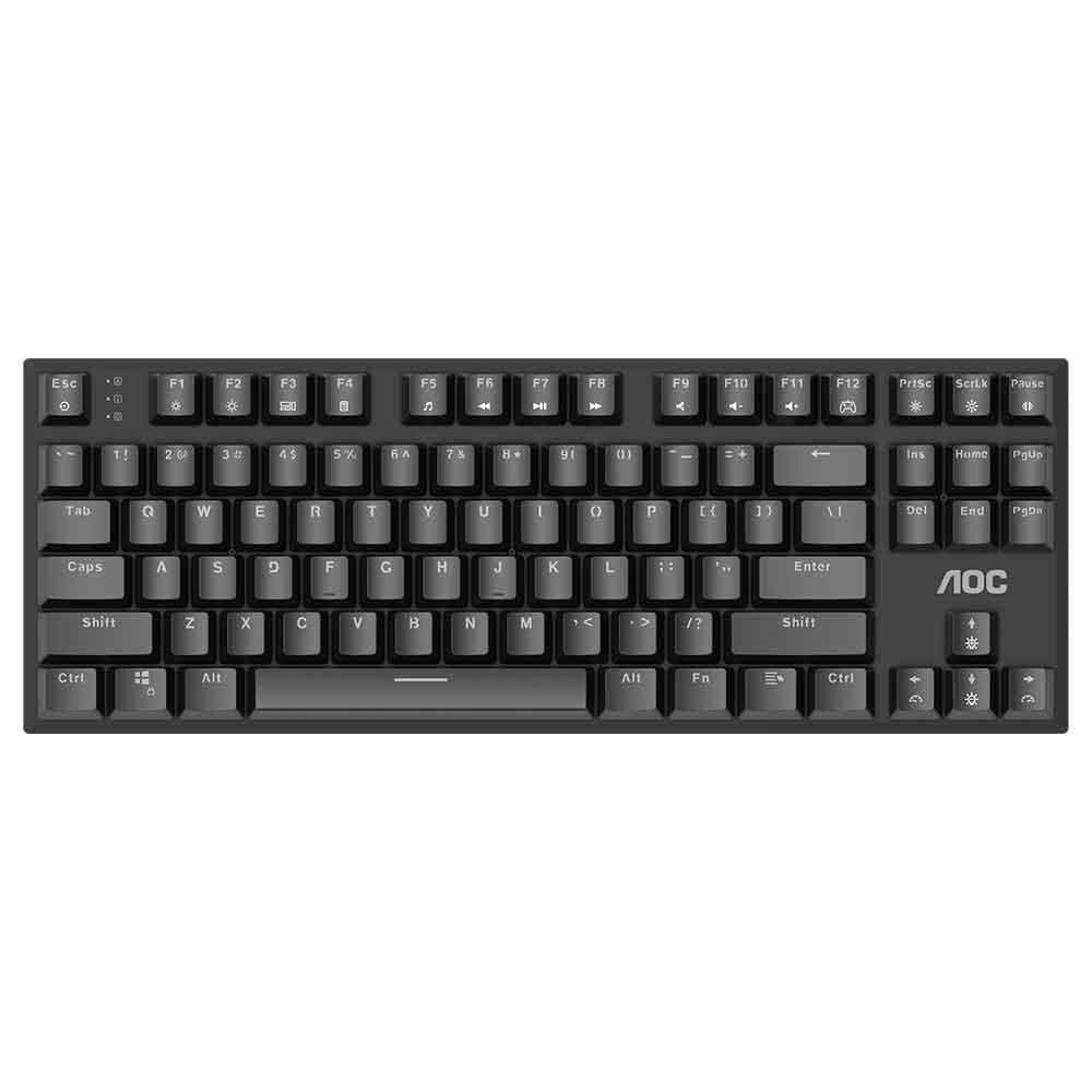 Teclado Com Fio Gamer Mecânico AOC TKL GK450 Red Switch, USB-C - GK450BR/FG