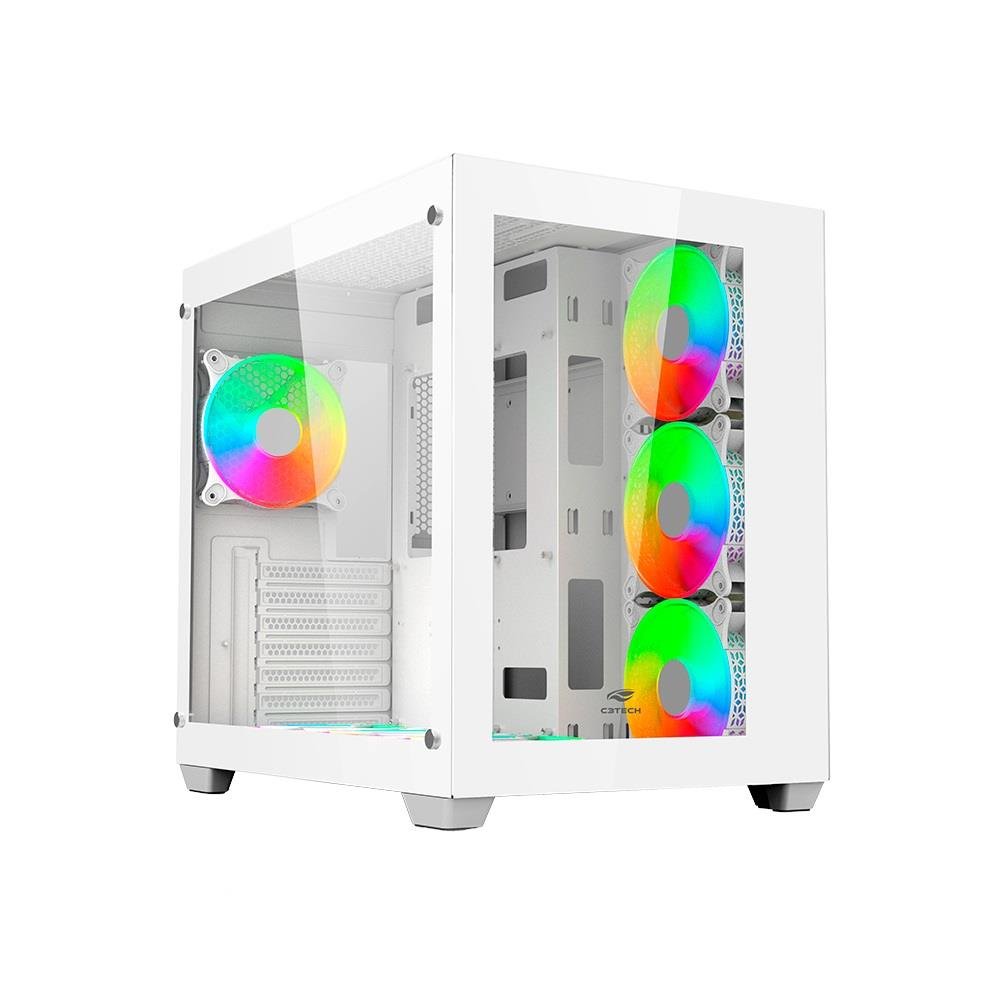 Gabinete Gamer C3Tech Aquarius MT-G910 Sem Fans Branco Un.Venda: PC/1