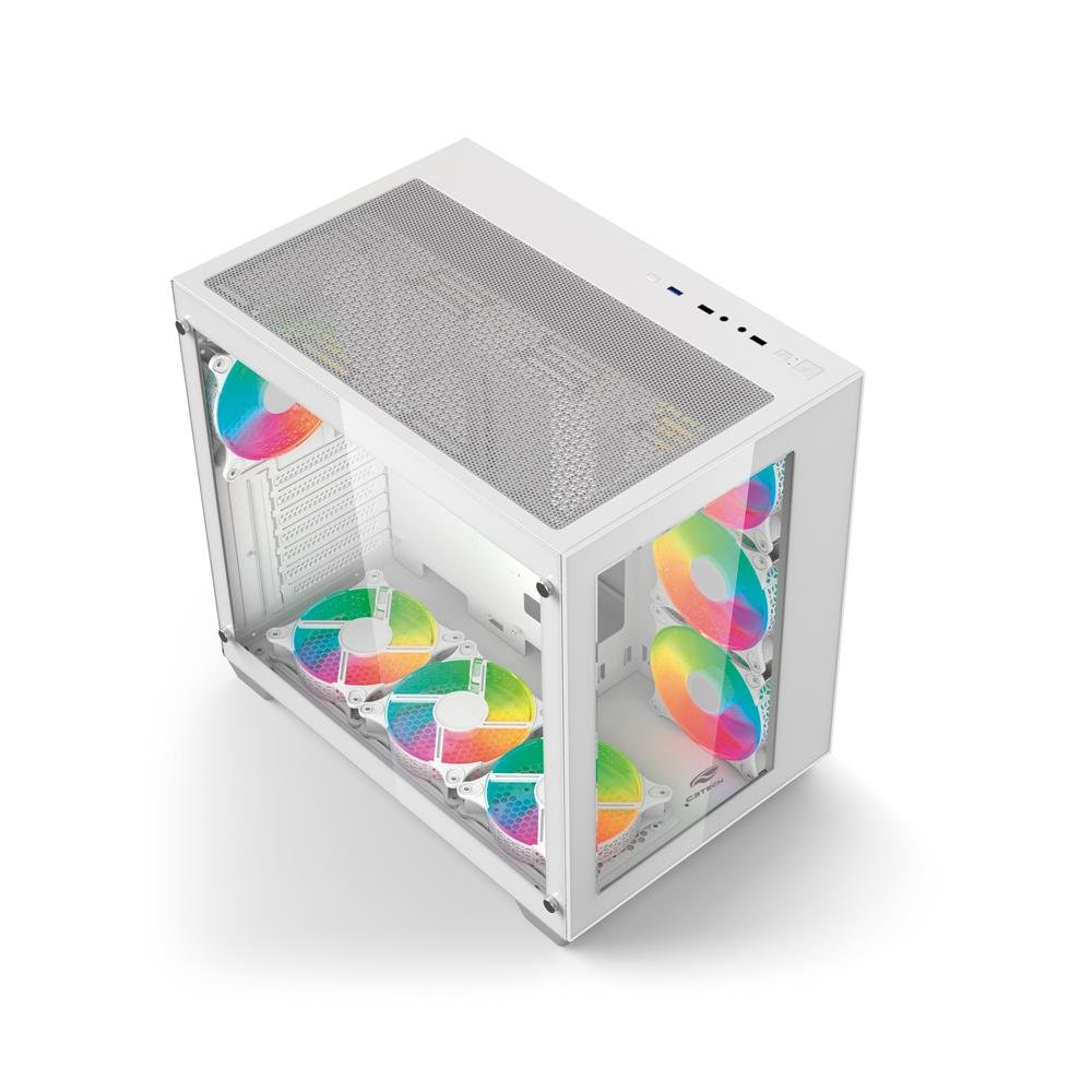 Gabinete Gamer C3Tech Aquarius MT-G910 Sem Fans Branco Un.Venda: PC/1