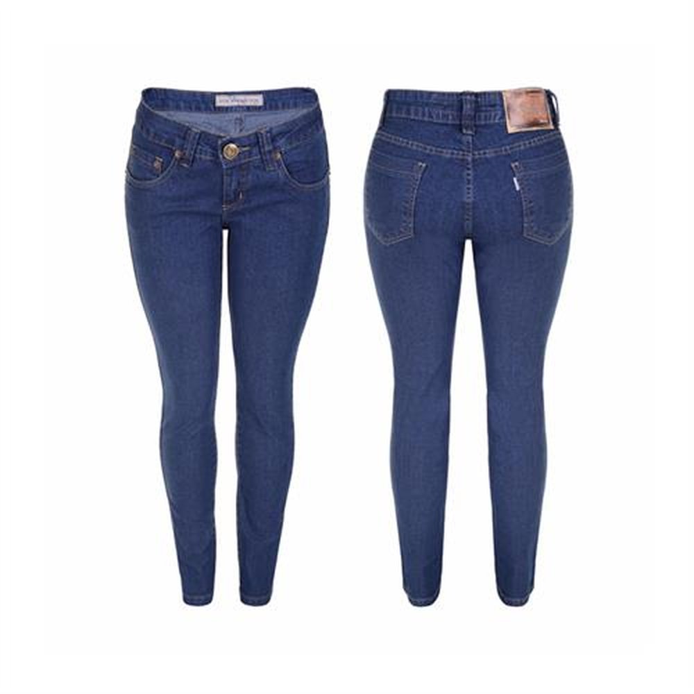 Calça Jeans Feminina Lycra Azul 36 Vilejack