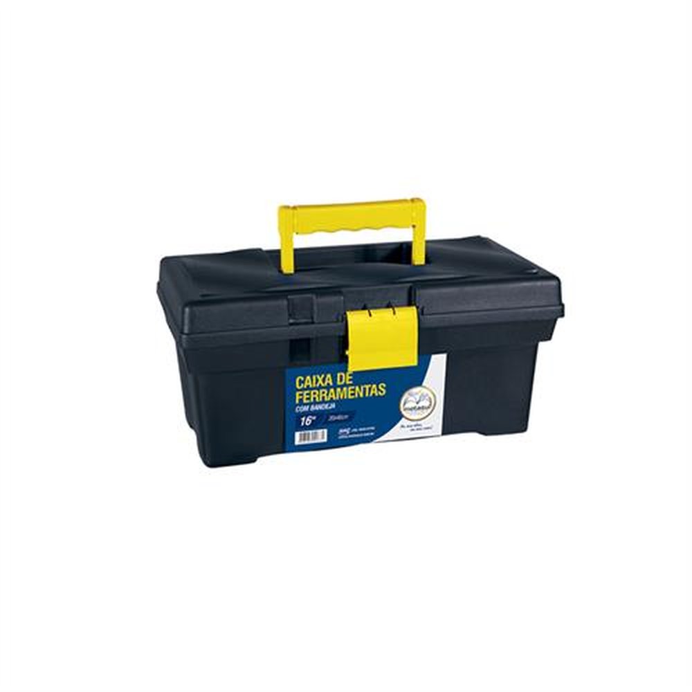 Caixa Ferramenta Plástica 20X40 Preta 16" Metasul