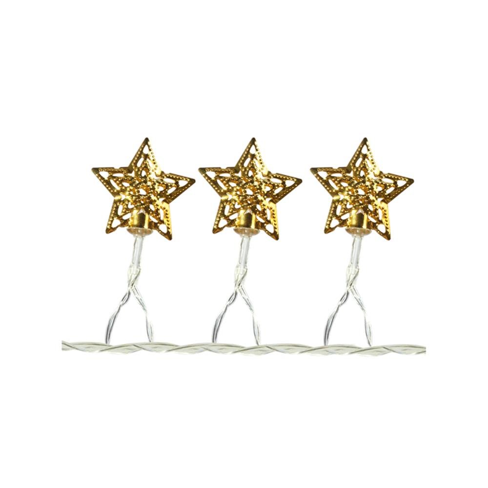 Lampada Natal 2,3M 10Estrelas Dourada Metalica