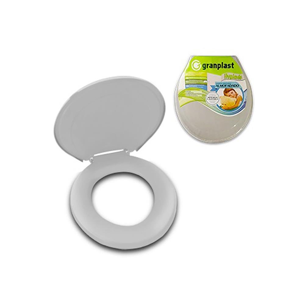 Assento Sanitario Cinza Almofadado Granplast