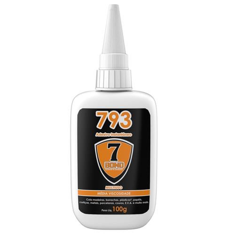 Adesivo Instantâneo 7 BOND 793 Caixa Master Com 100 Unidades De 100g