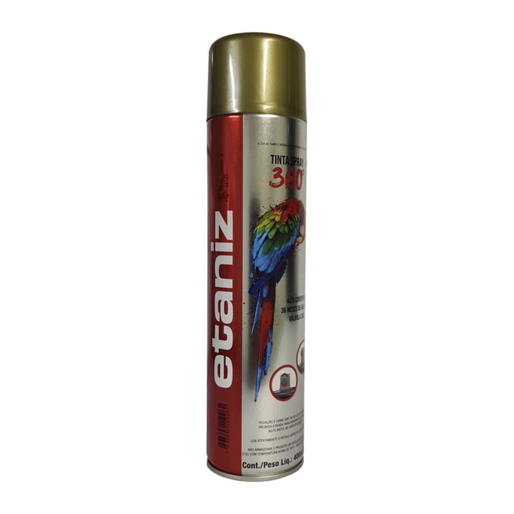 Tinta Spray Metalica Dourado 6X400 Etaniz 360G