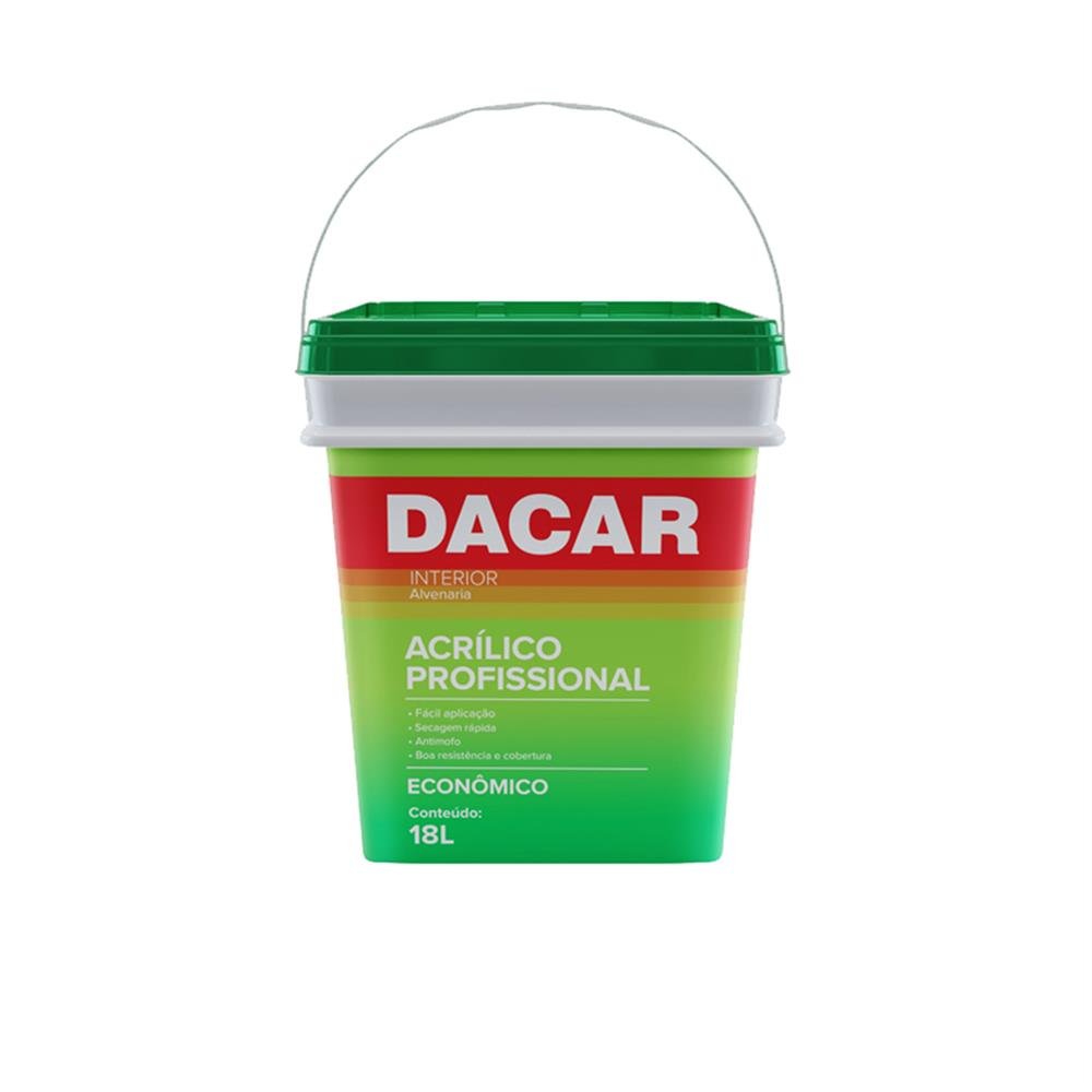 Tinta Acrilica Dacar Profissional Interior 18L Branco Neve