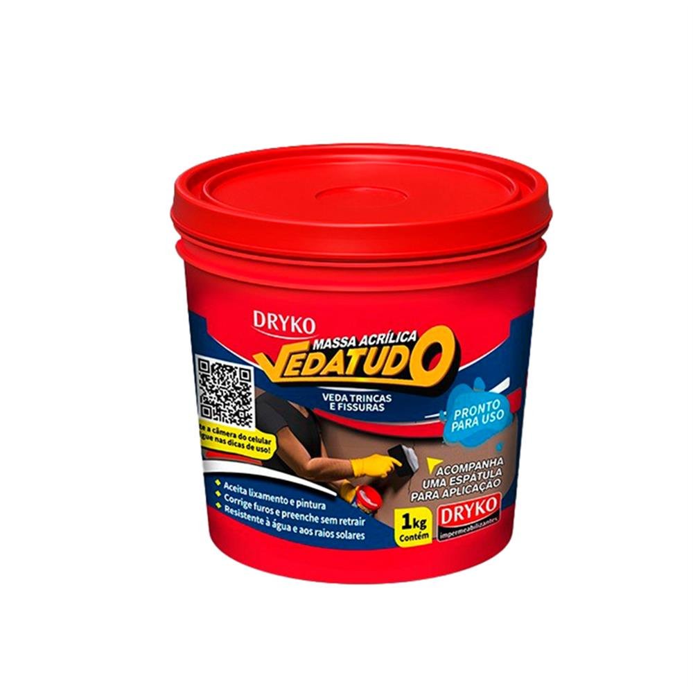 Massa Corrida Acrilica 1Kg Branca C6
