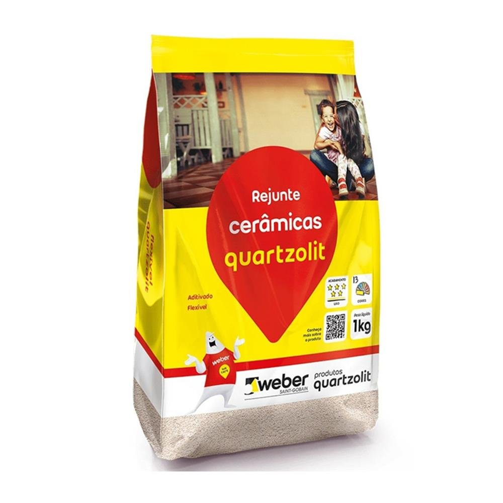 Rejunte Cerâmico Marrom Café 1Kg Fardo com 15 Unidades Quartzolit