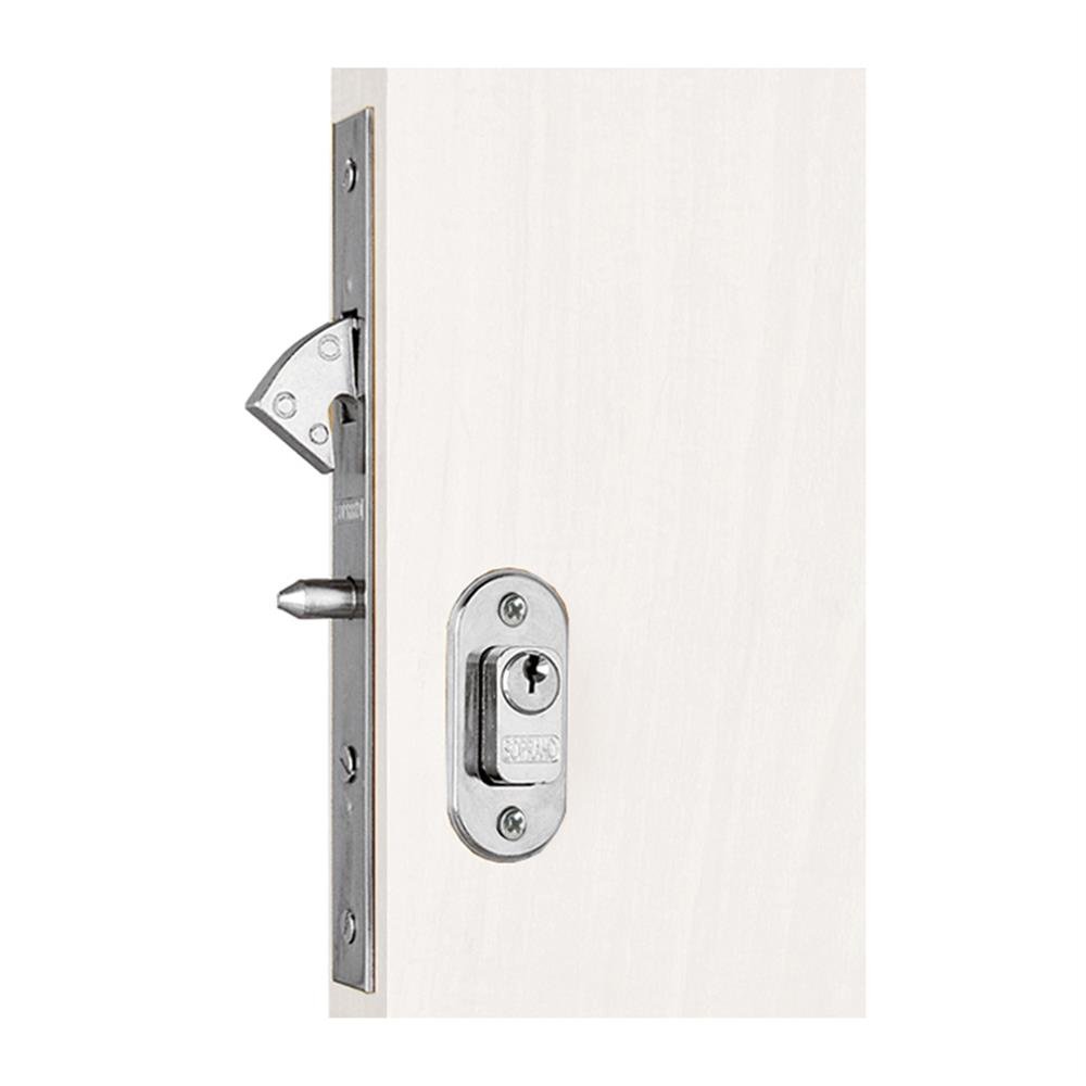 Fechadura de Porta de Correr Externa Cromada Soprano