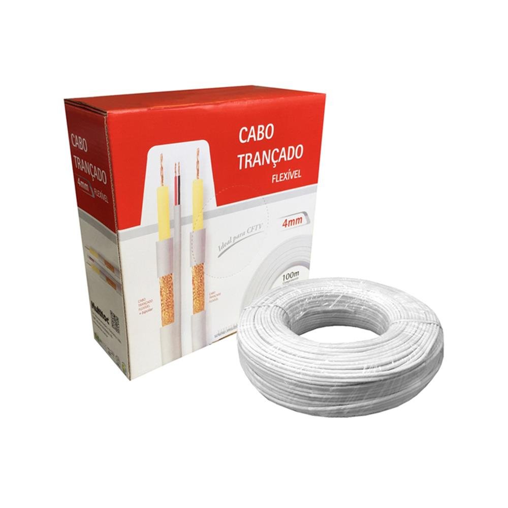 Fio Coaxial Trançado 2X26 Branco 80 Multitoc