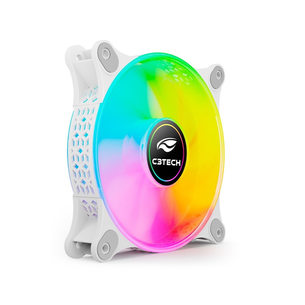 Cooler Fan C3tech F9-L160WH 12cm LED Multicores Branco