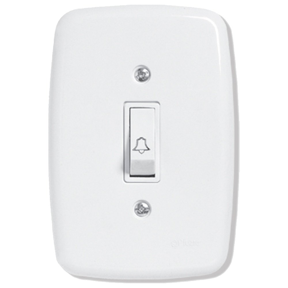 Pulsador Campainha Ideale Pluzie Com Placa 4X2 Branca