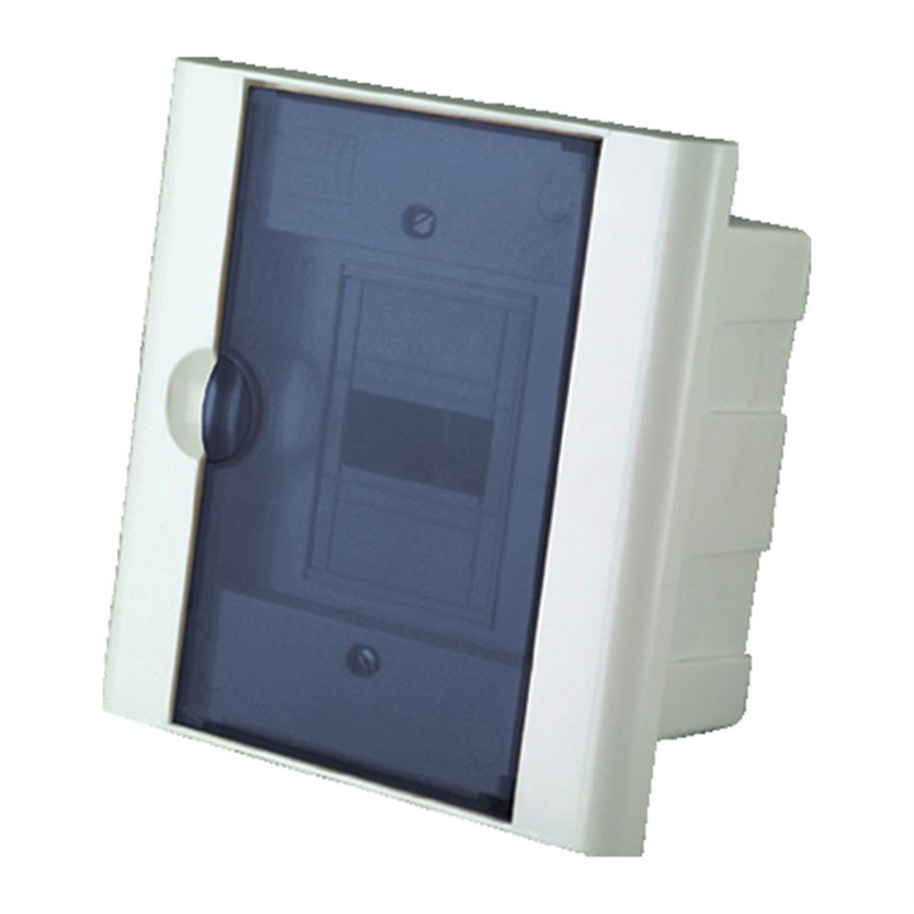 Quadro Disjuntor Pvc Embutir 3 Preto / 4 Branco Fumê
