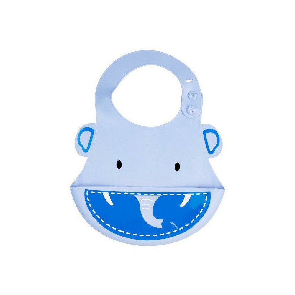 Babador Silicone Elefante Azul
