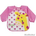 Babador com manga Girafa Rosa