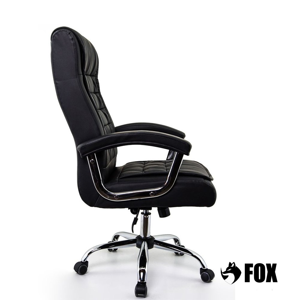 Cadeira de Escritorio Presidente Fox Base Cromada com Rodinha Molas Ensacadas Preta - UT-C351