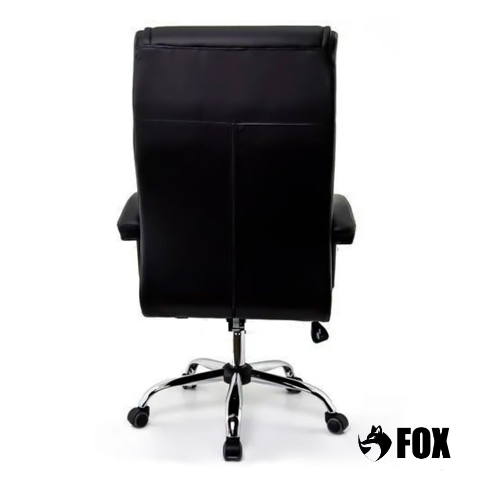 Cadeira de Escritorio Presidente Fox Base Cromada com Rodinha Molas Ensacadas Preta - UT-C351