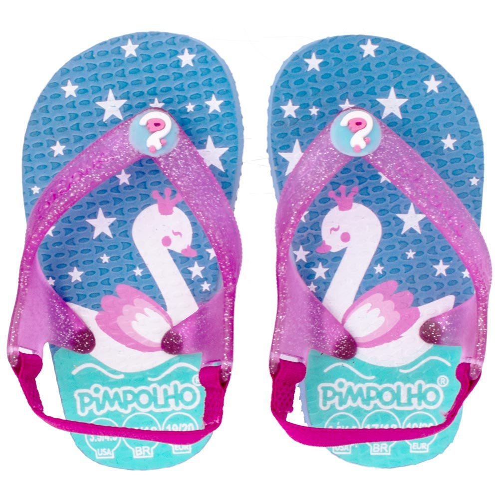 Kit Sandalia Praiana Baby Marinho/Cisne Feminino Pimpolho Com 12 Pares - Numeração 17 A 23