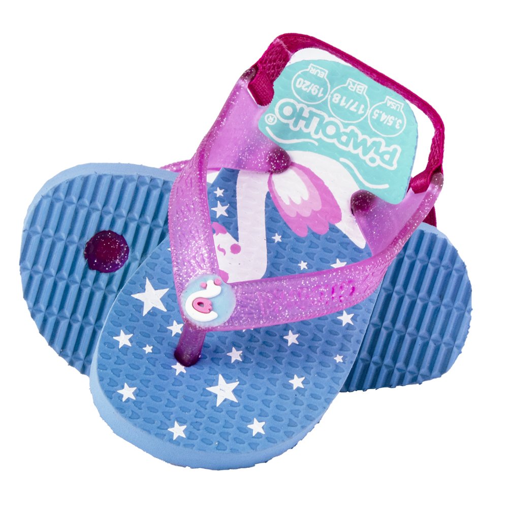 Kit Sandalia Praiana Baby Marinho/Cisne Feminino Pimpolho Com 12 Pares - Numeração 17 A 23