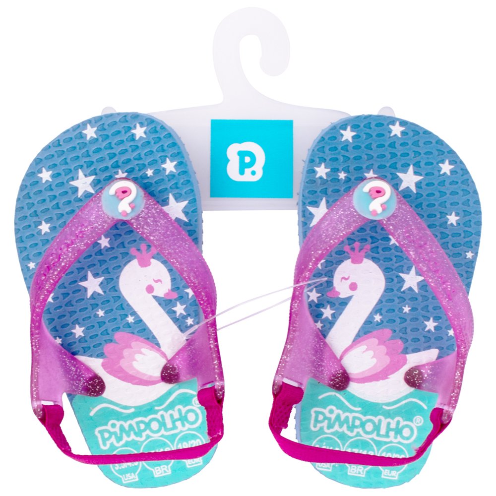 Kit Sandalia Praiana Baby Marinho/Cisne Feminino Pimpolho Com 12 Pares - Numeração 17 A 23