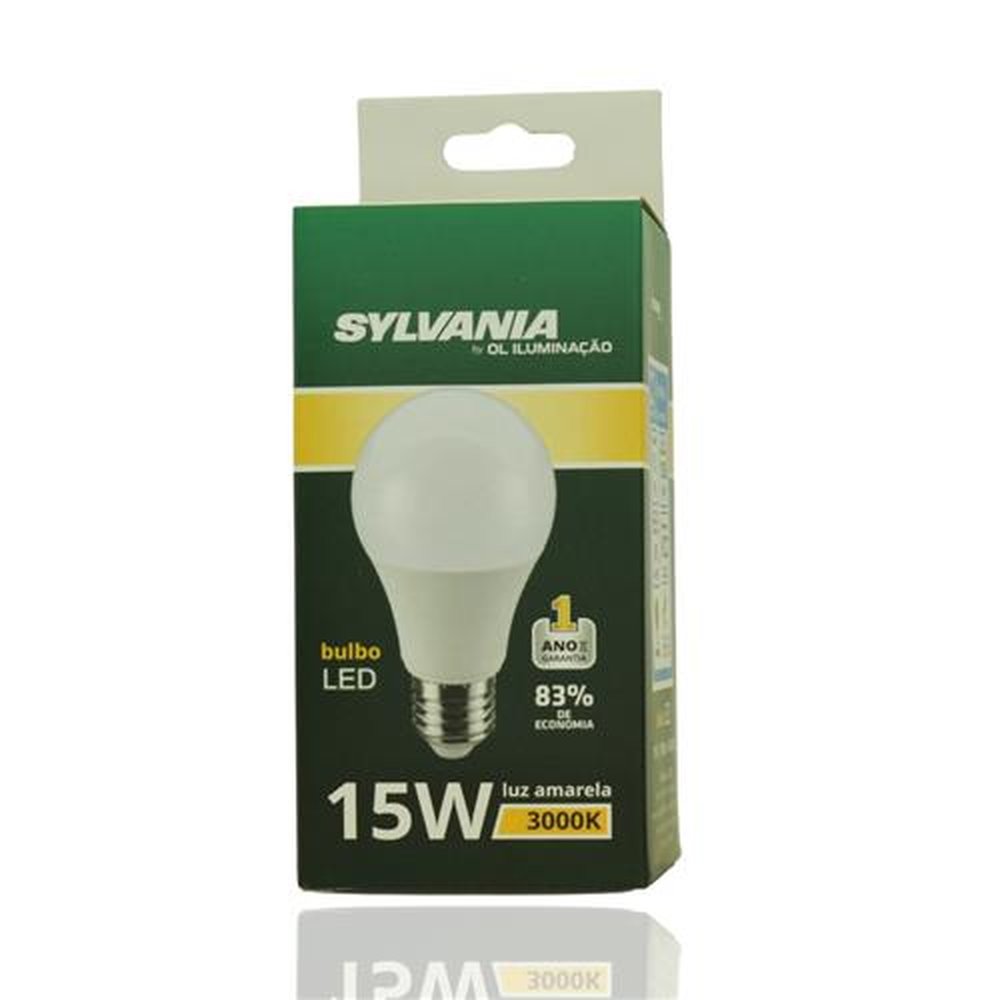 Lâmpada De Led Bulbo A60 15W 3000K E27 Bivolt Luz Amarela Sylvânia