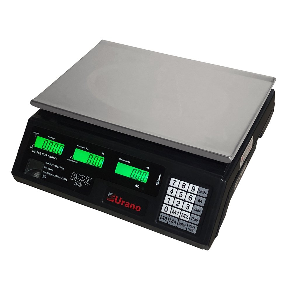 Balança Urano Computadora Pop Z Eco - 31Kg/2g, Com Serial, Bateria