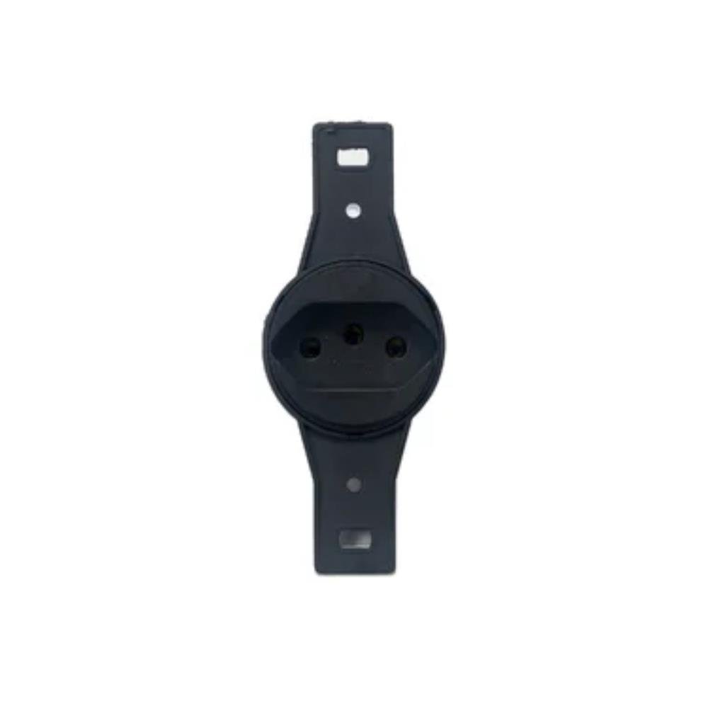 Tomada Redonda 2P+T 10A sem Placa para Cond Longa Preto