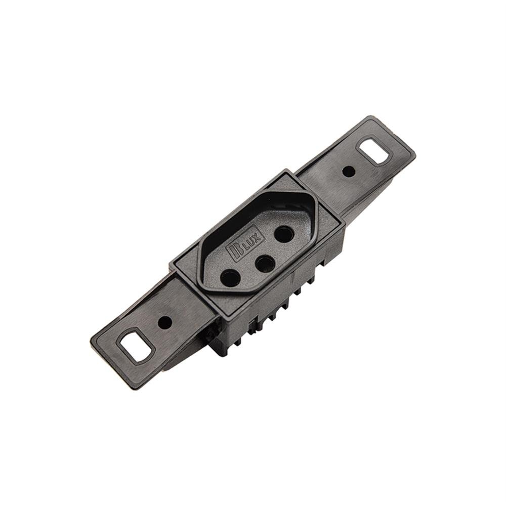 Tomada 2P+T 10A Sem Placa Para Condulete Longa Preto Blux