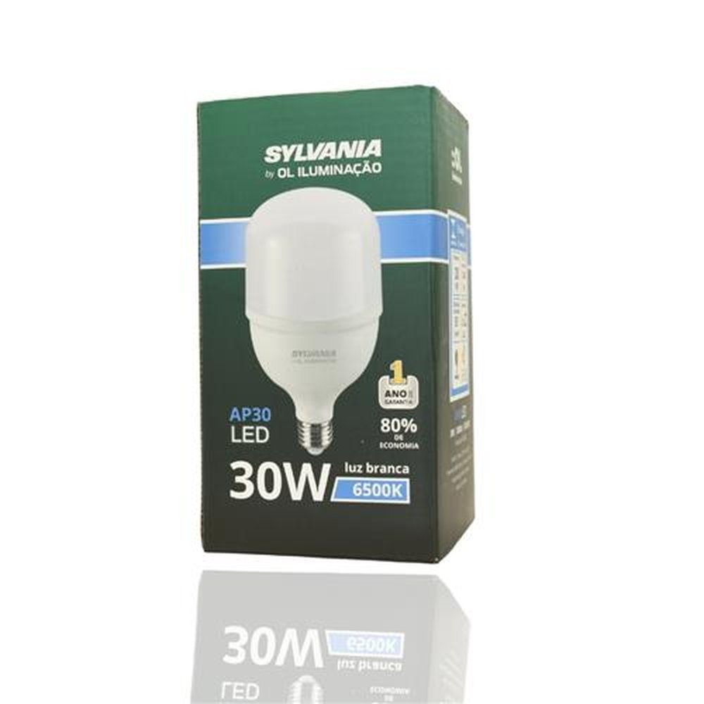 Lâmpada De Led Bulbo Alta Potência 30W 6500K E27 Bivolt Luz Branca Sylvania