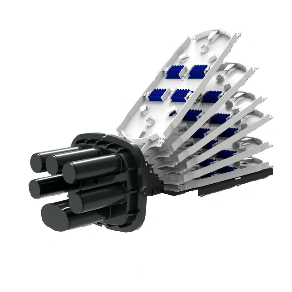 Caixa De Emenda Óptica Fibersul 24F Azul Com 4 Unidades