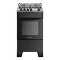 Fogão de Piso Atlas 4 Bocas Mônaco Top - Mesa em Inox, Preto, Bivolt