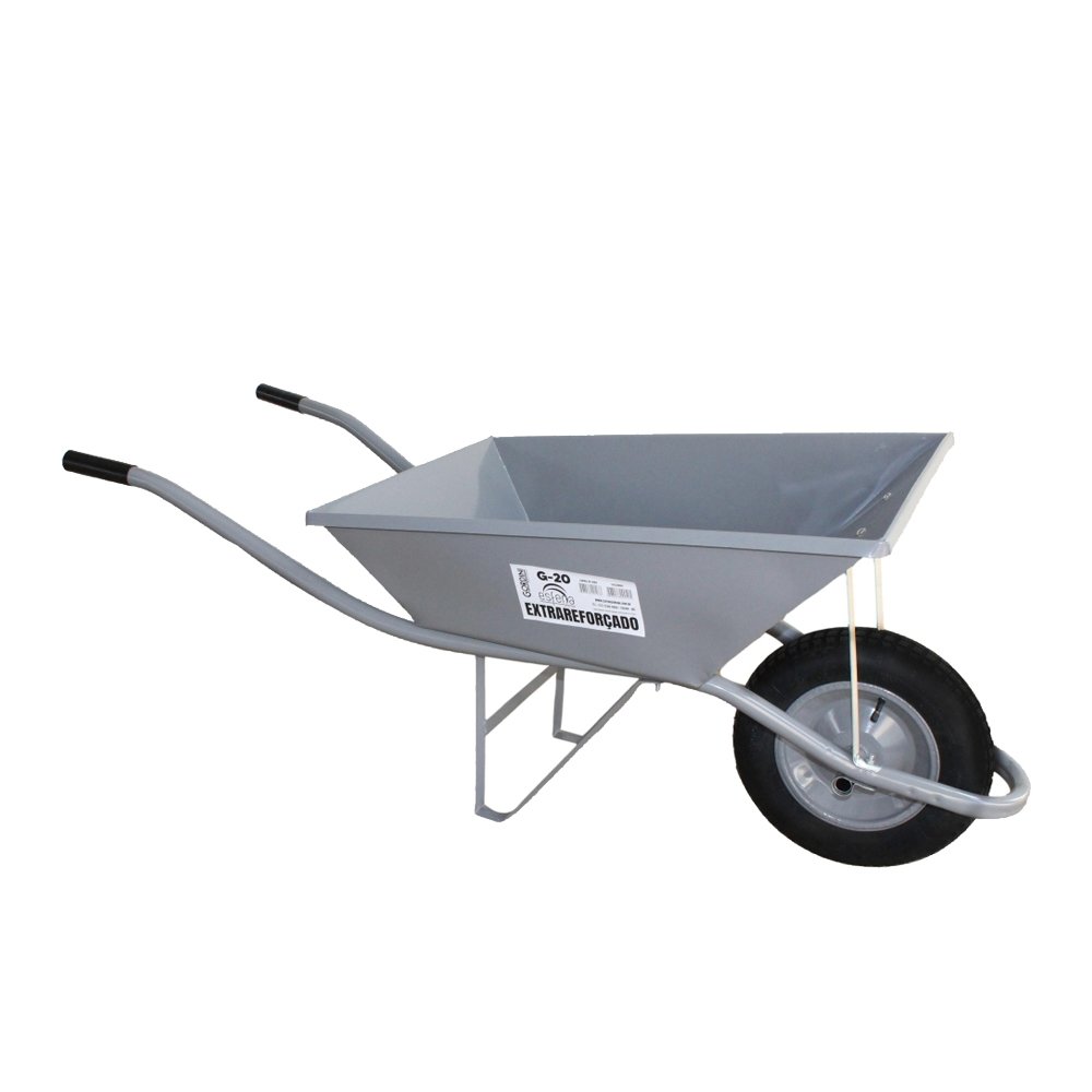 Carrinho de Mão Esfera Extra Forte 60 Litros CH16 Cinza, com Pneu Câmara 3,25X8