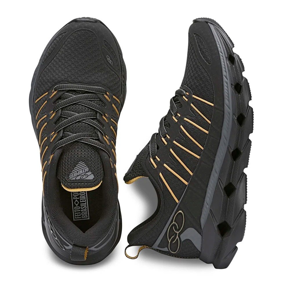 Tênis Olympikus Cyber 3 (38-43) Caixa com 6 Pares - Preto Dourado