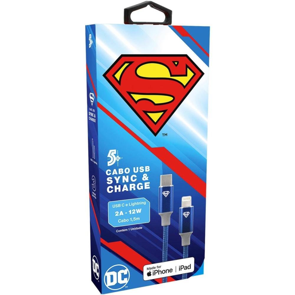 Cabo USB-C Para Lightning Superman 1,5m 5+