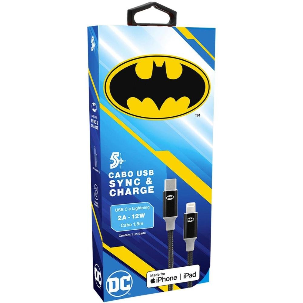 Cabo USB-C Para Lightning Batman 1,5m 5+