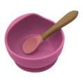Conjunto Bowl com Colher de Bambu KaBaby Rosa