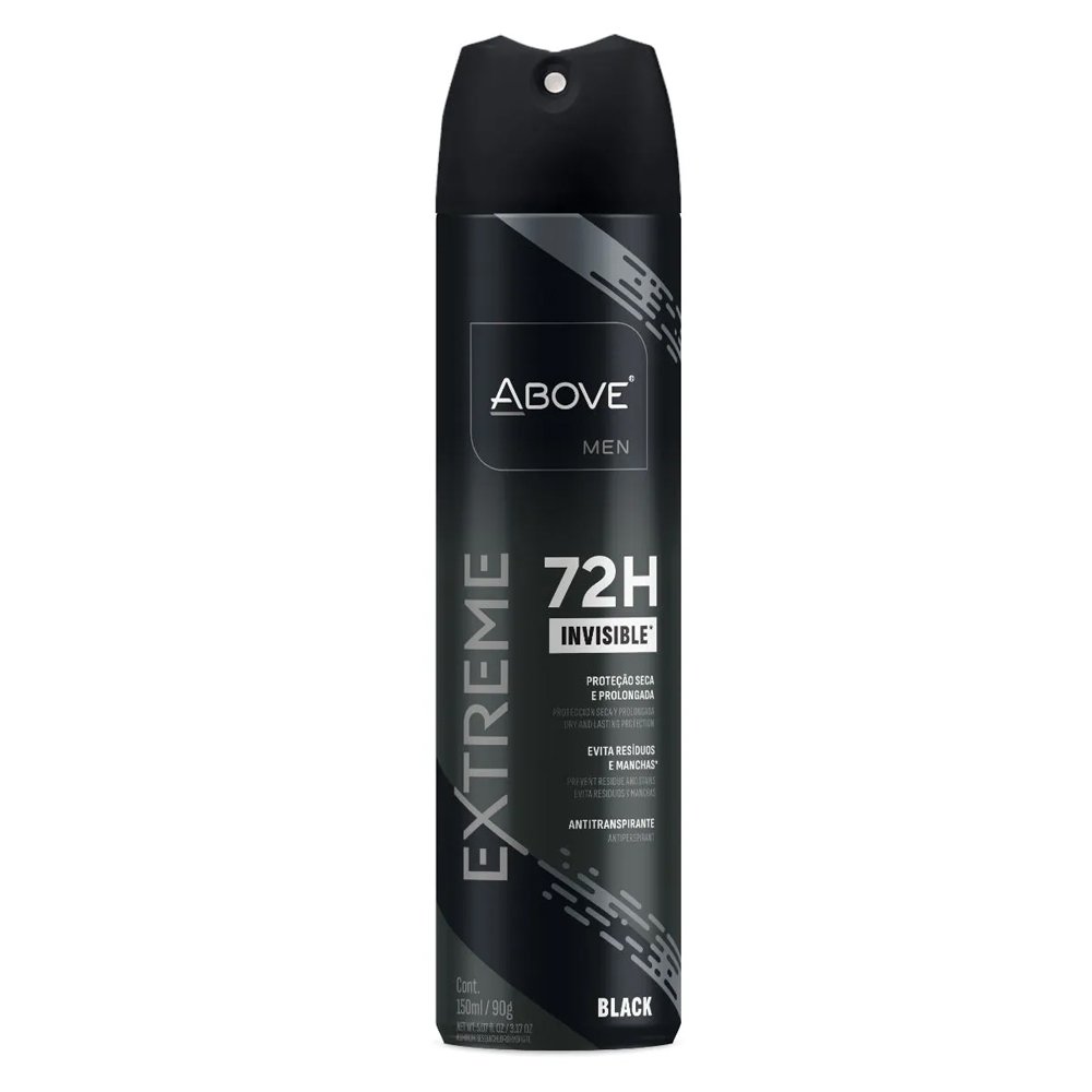 Desodorante Above Aero 150Ml Extreme Black 72 Horas