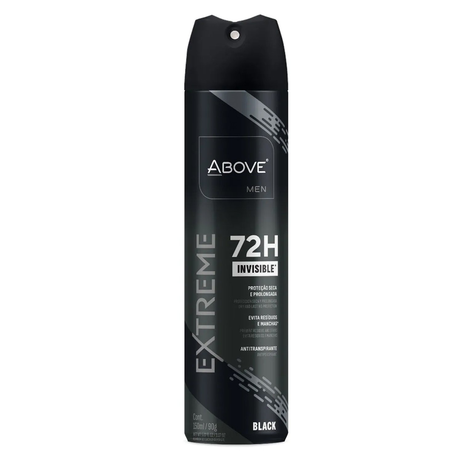 Desodorante Above Aero 150Ml Extreme Black 72 Horas