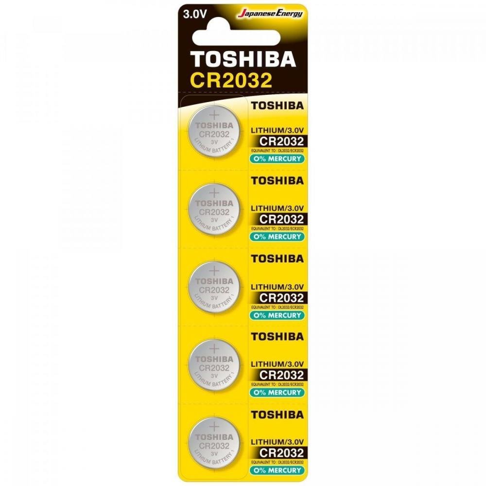 Pilha Moeda Lithium 3 Volts CR2032 Com 5 Pilhas Toshiba