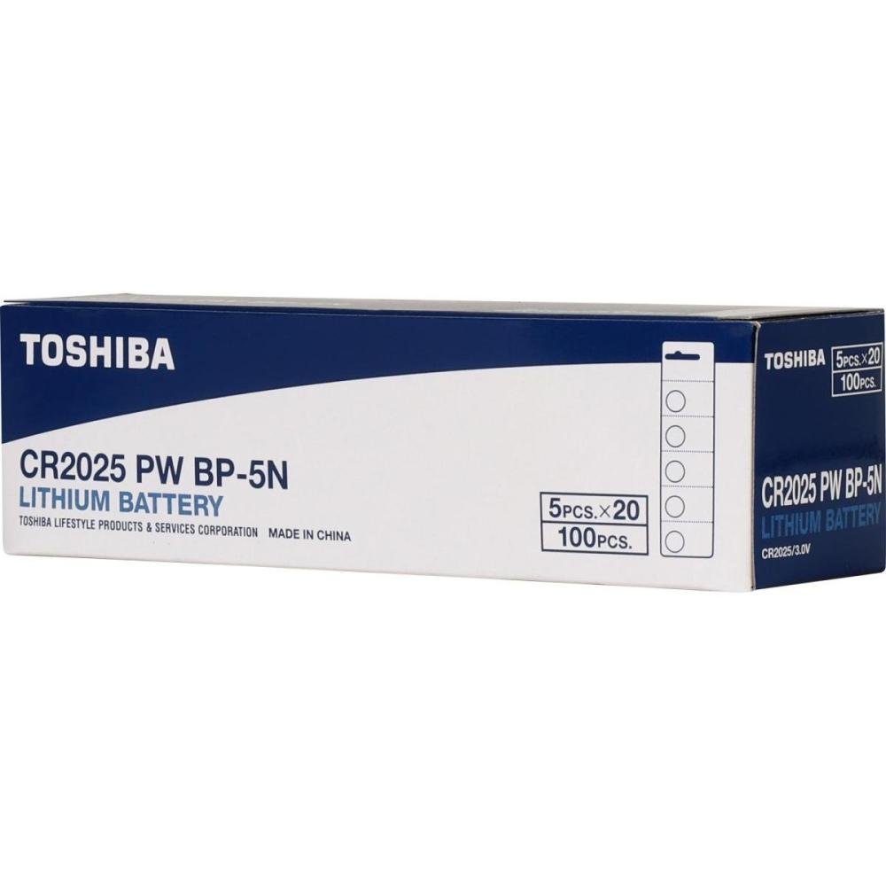 Pilha Moeda Lithium 3V CR2025 Toshiba - Cartela com 5 pilhas