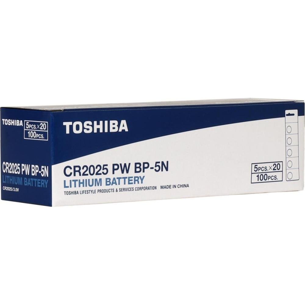 Pilha Moeda Lithium 3V CR2025 Toshiba - Cartela com 5 pilhas