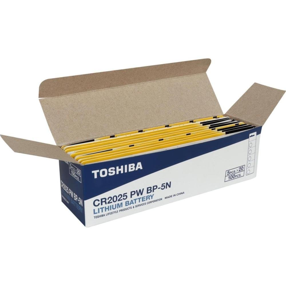 Pilha Moeda Lithium 3V CR2025 Toshiba - Cartela com 5 pilhas