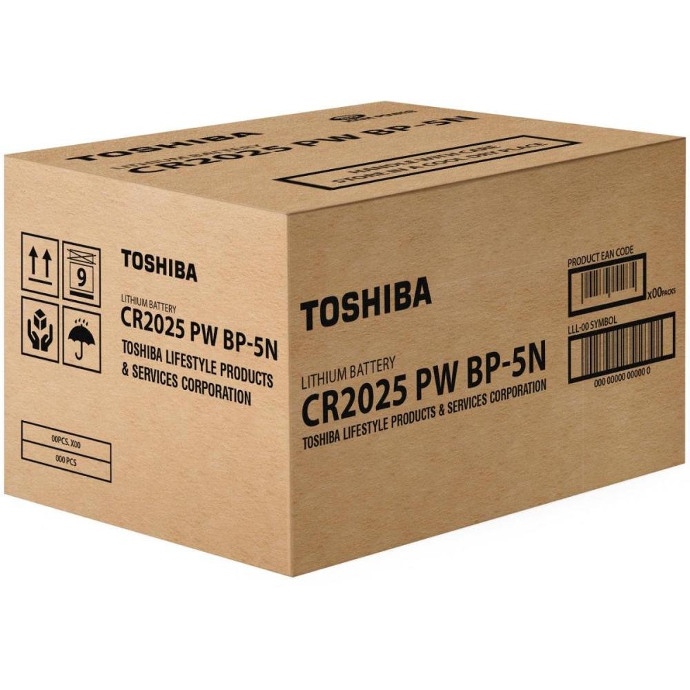 Pilha Moeda Lithium 3V CR2025 Toshiba - Cartela com 5 pilhas