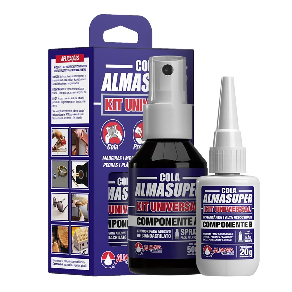 Encontraproduto.com.br - Cola Líquido Almata Química KIT UNIVERSAL
