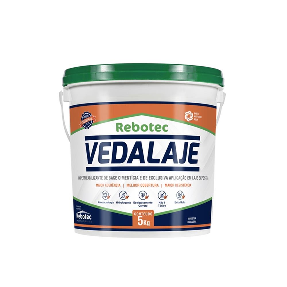 Impermeabilizante P/Lajes Cinza 5Kg Rebotec