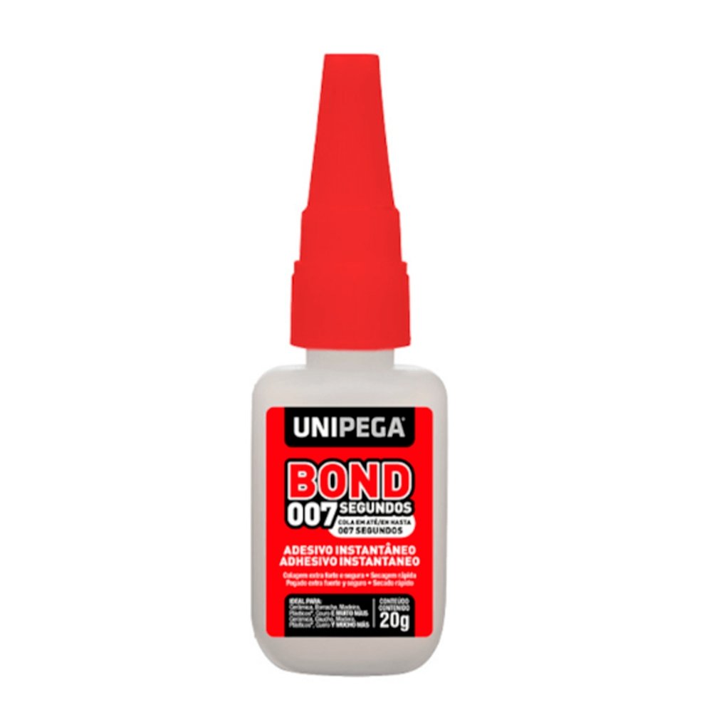 Cola Instantânea Unipega Bond 007 20g - Embalagem com 10 Unidades