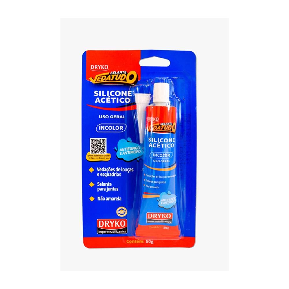 Cola Silicone 50G Transparente Dryko Veda Tudo C24
