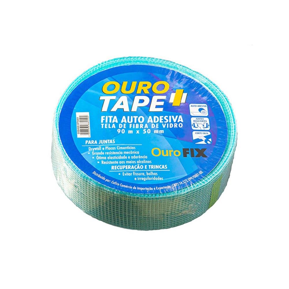 Fita Tela Adesiva Azul 50Mmx 90M Ouro Tape